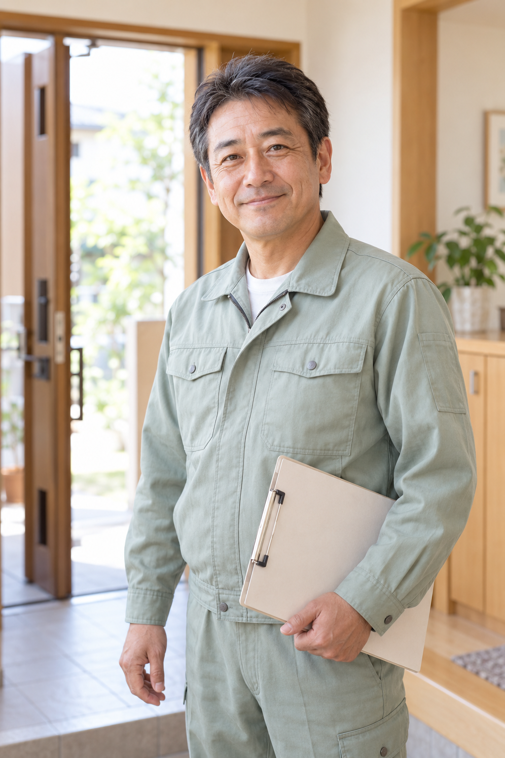 住まいの相談に応じる日本人男性スタッフのイメージ写真